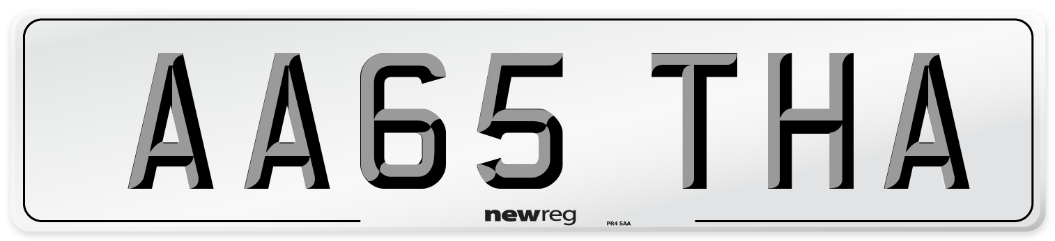 AA65 THA Number Plate from New Reg